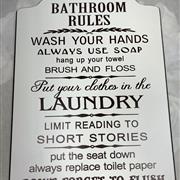Bathroom Rules Large Sign