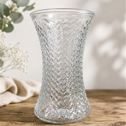 Clear Glass Textured Vase